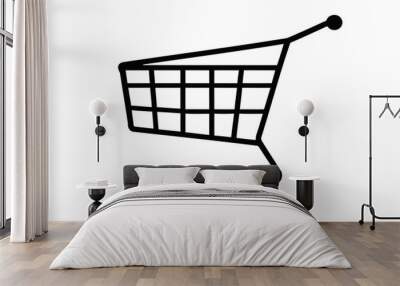 Modern Shopping Cart Icon with Editable Stroke Wall mural