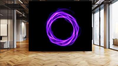 glowing ring with swirling purple energy, isolated on a matte black background, emphasizing the ring's ethereal design create with ai Wall mural