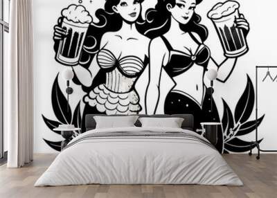 person with beer Wall mural