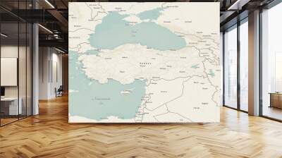 vintage map of turkey Wall mural