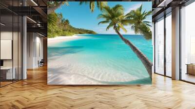 clear blue sea with palm trees Wall mural