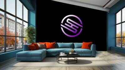 Circle SH letter Concept Wall mural