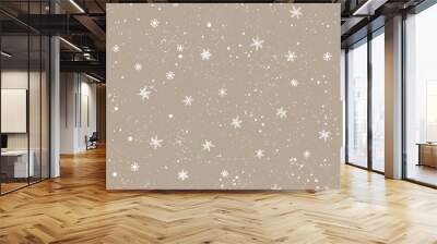 Seamless pattern with snow and snowflakes. Christmas and New Year background. Wall mural