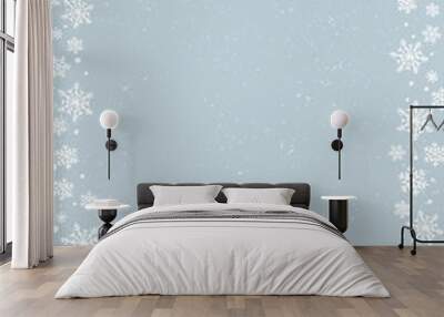 Winter holidays or Christmas background with snowflakes. Winter card design. Wall mural