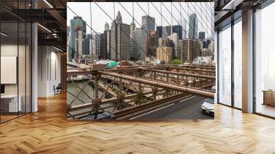 Traffic in Brooklyn bridge
 Wall mural