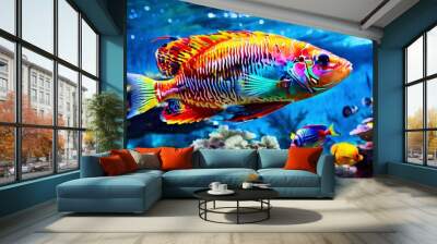 Colorful tropical fish swimming Wall mural