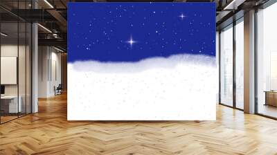 A blue sky with white clouds and a starry sky Wall mural