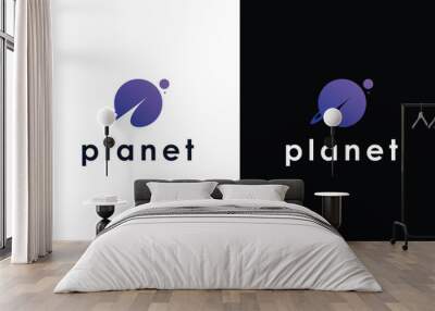 vector planet logo satellite design template cosmos best concept web icon app science Wall mural