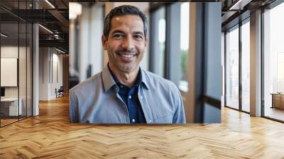 portrait of a confident, successful hispanic businessman in an office setting. mature and profession Wall mural