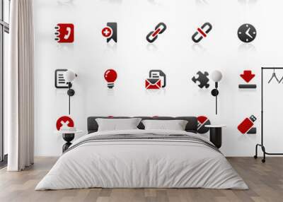 Red & Black Website Icons Wall mural