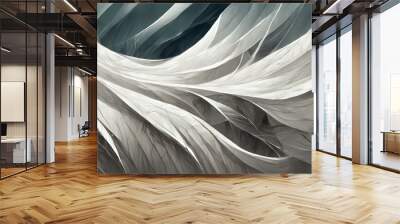 Abstract futuristic white wave background Wall mural