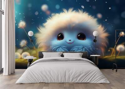 cute fluffy animal on a blurred background Wall mural