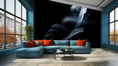 smoke on black background Wall mural