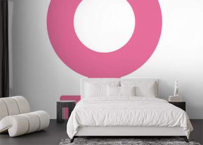 vector woman pink symbol isolated on white Wall mural