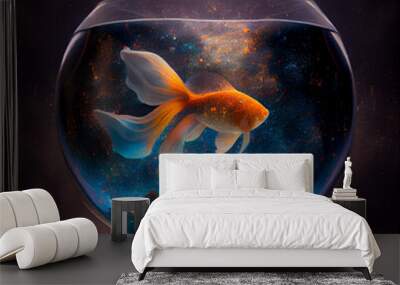 Cosmic fish bowl generative art Wall mural