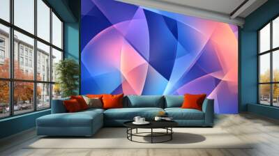 Abstract blue geometric background with dynamic combination of shapes for web, poster, flyer and other artworks. Wall mural