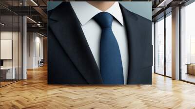 Business men's suit with a blue tie. A template to add to a portrait. Wall mural