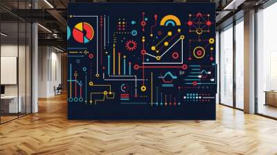 Data science banner web icon for Computer Science and insight, Ai, Big Data, algorithm, analyze, Statistic, knowledge, Deep and machine learning. minimal vector infographic concept. Wall mural