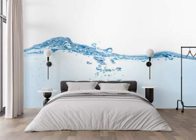 Clear water waves. Water wave isolated on white background Wall mural