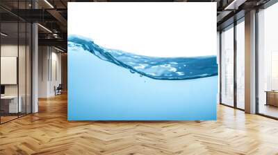 Clear water waves. Water wave isolated on white background Wall mural