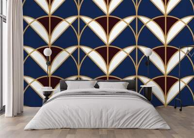 seamless geometric pattern with floral elements. art deco Wall mural