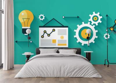 infographics background seo optimization Wall mural