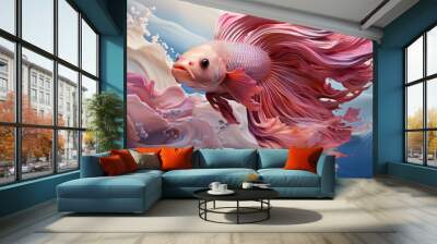 A beautiful betta fish with long flowing fins. Generative AI.  Wall mural