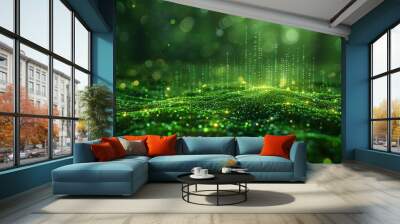 An abstract green energy concept background.  Wall mural