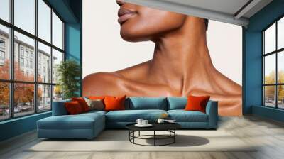 Studio close up of neck of beautiful woman Wall mural