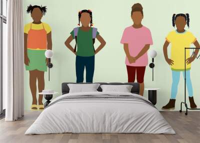 Young Black Girls of Elementary School Age Wall mural