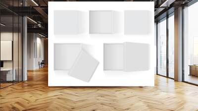 open white paper box isolated on white background mock up  Wall mural