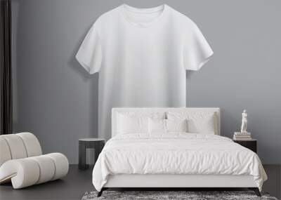 white t-shirt isolated on white background front view vector Wall mural