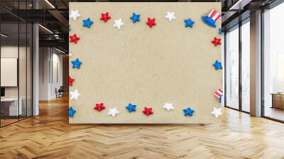 Patriotic USA background on the sandy beach Wall mural