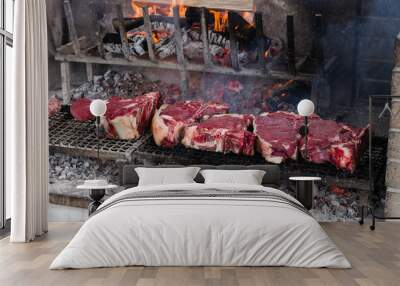 BBQ with florentines steaks Wall mural