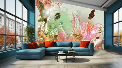 shining flowers composition Wall mural