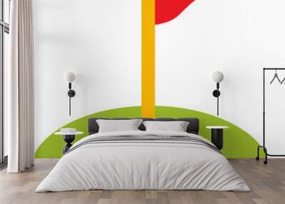 Hole in one illustration Wall mural