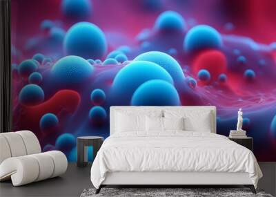 micro landscape of abstract bubbles and goop skin cells rejuvenation  Wall mural