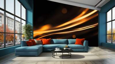 Abstract Golden Light Streaks Wall mural