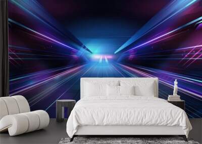 Abstract Neon Tunnel Wall mural