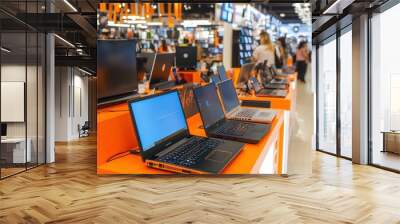 Laptop Display in Tech Store Wall mural