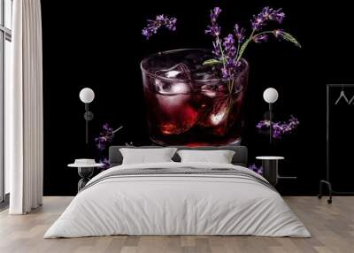 Lavender Cocktail with Ice Wall mural