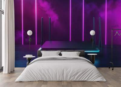 Wireless Router in Neon Light Wall mural