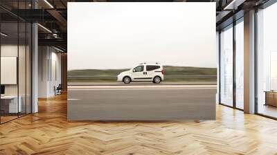 Speedy Delivery Van On Highway Wall mural