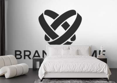 Luxury Jewelry love shaped wedding ring logo design Wall mural