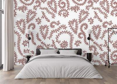 Background picture with curls, spirals and hearts Wall mural