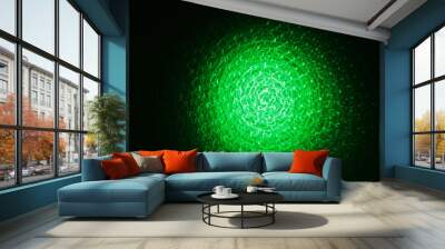 Drawing blurred green light, beautiful abstract or the light of green LED bokeh background Wall mural