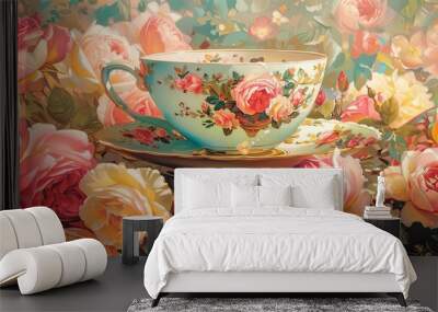 tea set Wall mural