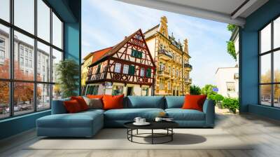 View of old historical buildings in the town of Kitzingen.
 Wall mural