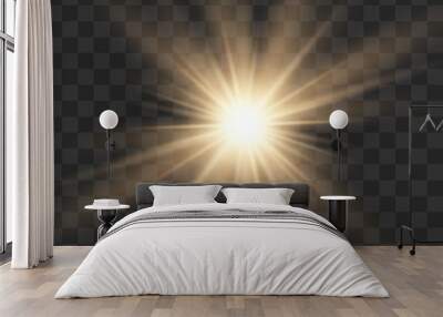 Glowing light burst explosion Wall mural