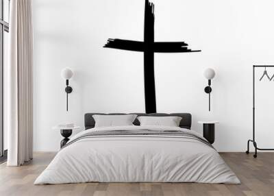 Hand drawn christian cross  Wall mural